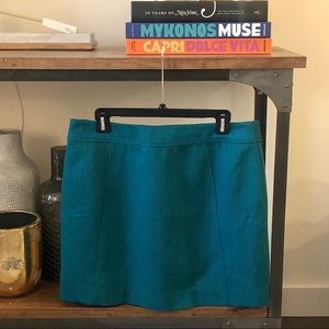 H&M Deep Turquoise Herringbone Mini Skirt